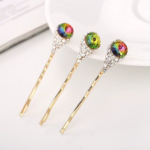 Wholesale Women's Jewelry Alloy Hair Clip With Flower Diamond Crystal Electroplating