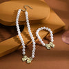 Wholesale Women's Jewelry Alloy Imitation Pearl Bow Geometric Necklace With Electroplating