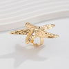 Wholesale Women's Jewelry Alloy Imitation Pearl Starfish Ring Holiday Style Geometric Electroplated