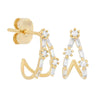 Wholesale Women's Jewelry Brass Vshaped Star Rectangular Earrings With Butterfly Buckle And Geometric Pattern Real Gold Plated And Diamond Design