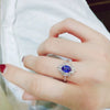 Wholesale Women's Jewelry Caibao Series Imitation Sapphire Zircon Ring Copper Geometric