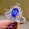Wholesale Women's Jewelry Caibao Series Imitation Sapphire Zircon Ring Copper Geometric