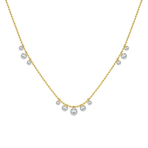 Wholesale Women's Jewelry Clavicle Chain Titanium Steel Inlaid Zircon Crystal Geometric Style 18K Gold Plated