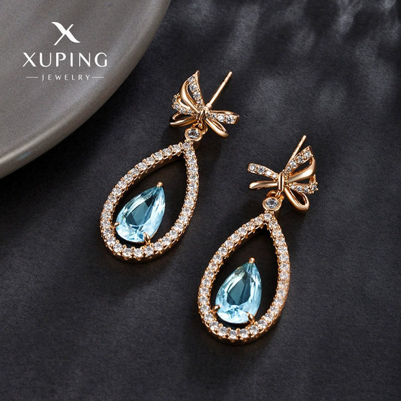 Wholesale Women's Jewelry Copper Alloy 18K Gold Plated Multizircon Earrings