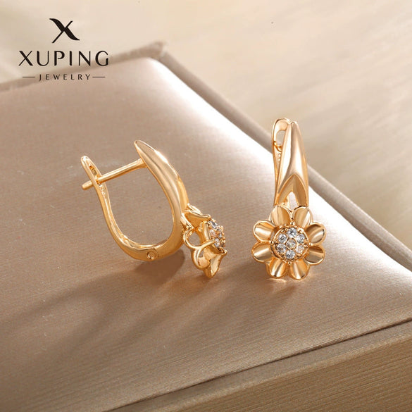 Wholesale Women's Jewelry Copper Alloy 18K Gold Plated Multizircon Earrings