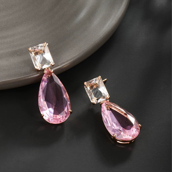 Wholesale Women's Jewelry Copper Alloy 18K Gold Plated Multizircon Earrings