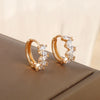 Wholesale Women's Jewelry Copper Alloy 18K Gold Plated Multizircon Earrings