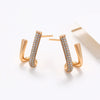 Wholesale Women's Jewelry Copper Alloy 18K Gold Plated Multizircon Earrings