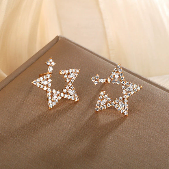 Wholesale Women's Jewelry Copper Alloy 18K Gold Plated Multizircon Earrings
