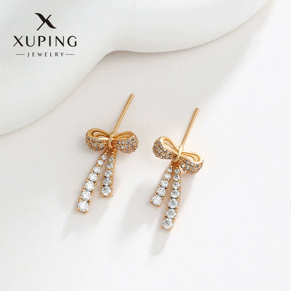 Wholesale Women's Jewelry Copper Alloy 18K Gold Plated Multizircon Earrings