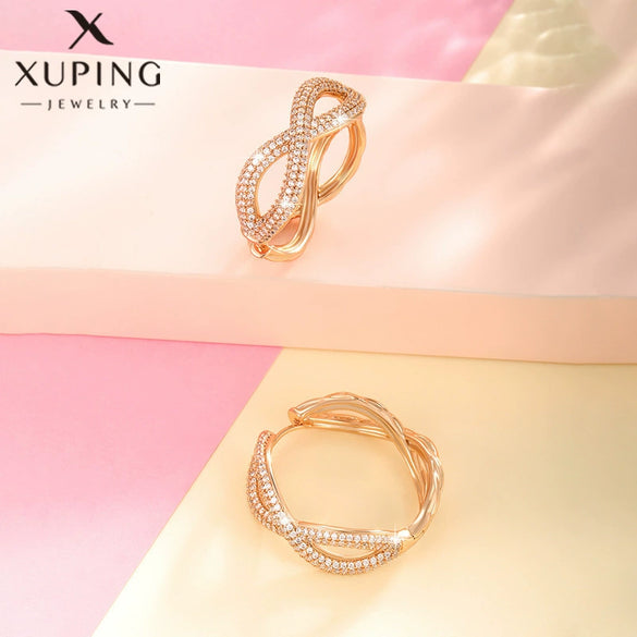 Wholesale Women's Jewelry Copper Alloy 18K Gold Plated Multizircon Earrings