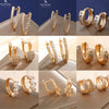 Wholesale Women's Jewelry Copper Alloy 18K Gold Plated Multizircon Earrings