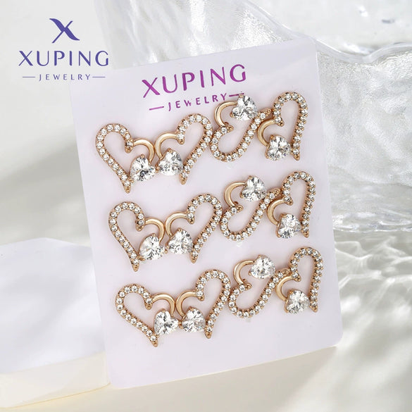 Wholesale Women's Jewelry Copper Alloy 18K Gold Plated Multizircon Earrings