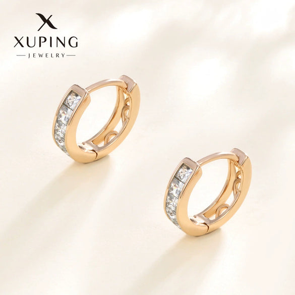 Wholesale Women's Jewelry Copper Alloy 18K Gold Plated Multizircon Earrings
