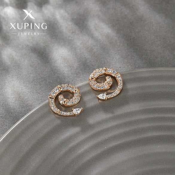 Wholesale Women's Jewelry Copper Alloy 18K Gold Plated Multizircon Earrings