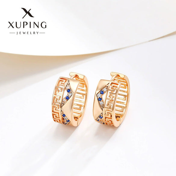 Wholesale Women's Jewelry Copper Alloy 18K Gold Plated Multizircon Earrings