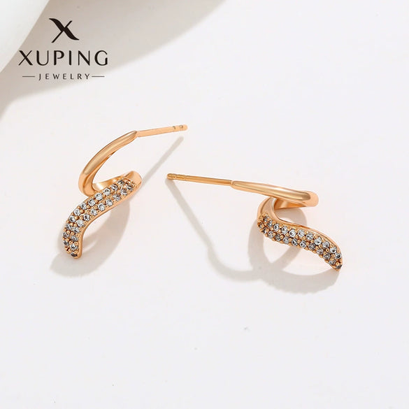 Wholesale Women's Jewelry Copper Alloy 18K Gold Plated Multizircon Earrings