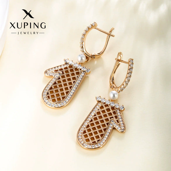 Wholesale Women's Jewelry Copper Alloy 18K Gold Plated Multizircon Earrings