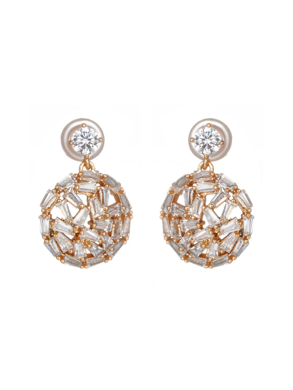 Wholesale Women's Jewelry Copper Alloy 18K Gold Plated Multizircon Earrings