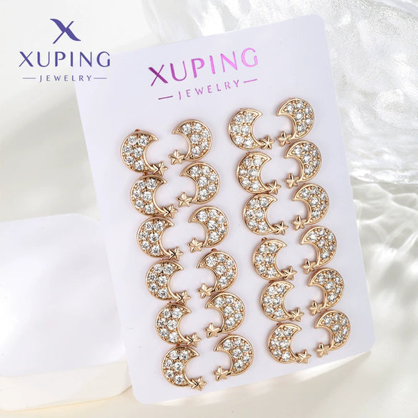 Wholesale Women's Jewelry Copper Alloy 18K Gold Plated Multizircon Earrings