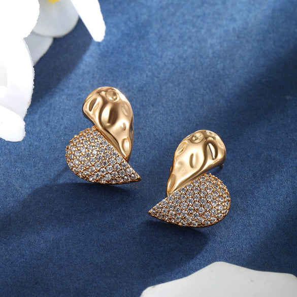Wholesale Women's Jewelry Copper Alloy 18K Gold Plated Multizircon Earrings