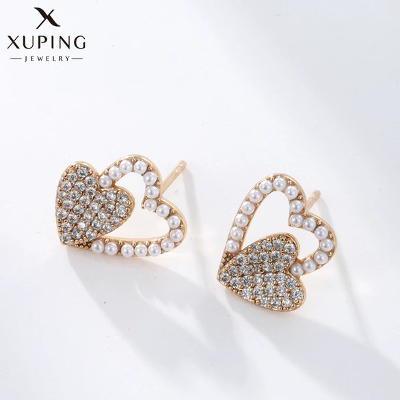 Wholesale Women's Jewelry Copper Alloy 18K Gold Plated Multizircon Earrings