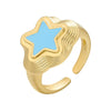 Wholesale Women's Jewelry Copper Fivepointed Star Opening Ring Electroplated