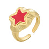 Wholesale Women's Jewelry Copper Fivepointed Star Opening Ring Electroplated