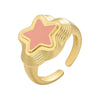 Wholesale Women's Jewelry Copper Fivepointed Star Opening Ring Electroplated