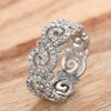 Wholesale Women's Jewelry Copper Flower Geometric Inlaid Zircon Ring