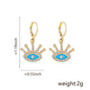 Wholesale Women's Jewelry Copper Gold Plated Zircon Devil's Eye Personality Necklace Earrings