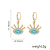 Wholesale Women's Jewelry Copper Gold Plated Zircon Devil's Eye Personality Necklace Earrings