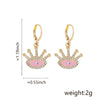 Wholesale Women's Jewelry Copper Gold Plated Zircon Devil's Eye Personality Necklace Earrings