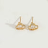 Wholesale Women's Jewelry Copper Heart Shape Zirconia Simple Vintage Earrings