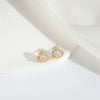 Wholesale Women's Jewelry Copper Heart Shape Zirconia Simple Vintage Earrings