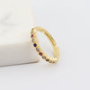 Wholesale Women's Jewelry Copper Inlaid Zircon Geometric Ring Bracelet Goldplated Artificial Gem Semiprecious Stone Sevencolorful Rainbow Design