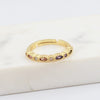 Wholesale Women's Jewelry Copper Inlaid Zircon Geometric Ring Bracelet Goldplated Artificial Gem Semiprecious Stone Sevencolorful Rainbow Design