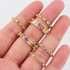 Wholesale Women's Jewelry Copper Inlaid Zircon Geometric Ring Bracelet Goldplated Artificial Gem Semiprecious Stone Sevencolorful Rainbow Design