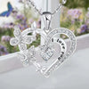 Wholesale Women's Jewelry Copper Mixed Gemstone Inlay Love Butterfly Pendant O Shaped Chain Electroplating Heart Shaped Animals Style