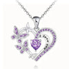 Wholesale Women's Jewelry Copper Mixed Gemstone Inlay Love Butterfly Pendant O Shaped Chain Electroplating Heart Shaped Animals Style