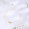 Wholesale Women's Jewelry Copper Plated Gold Bow Clavicle Chain