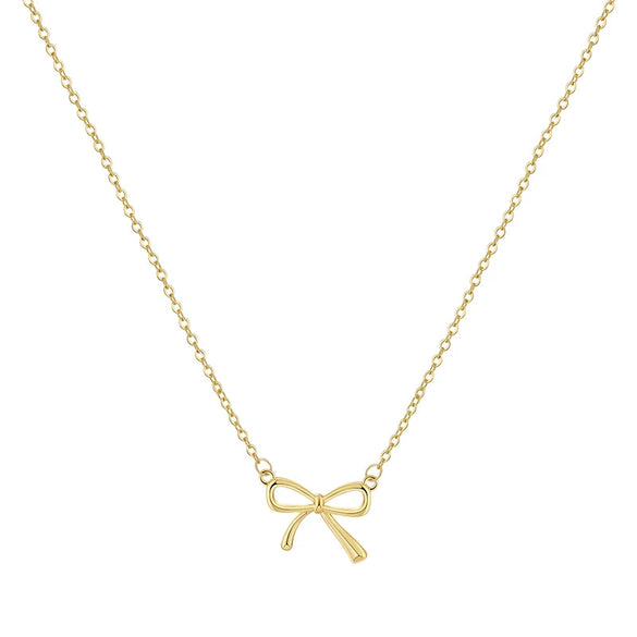 Wholesale Women's Jewelry Copper Plated Gold Bow Clavicle Chain