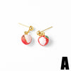 Wholesale Women's Jewelry Copper Plated Real Gold Geometric Seahorse Conch Pendant Earrings