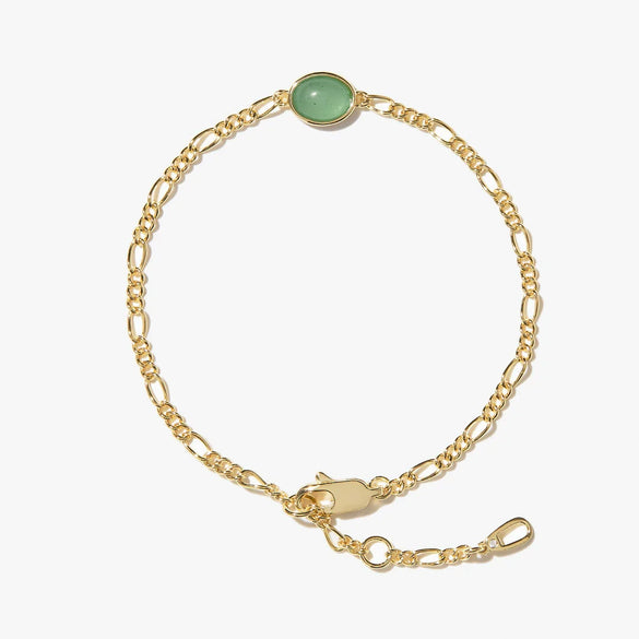 Wholesale Women's Jewelry Copper Retro Geometric Style Electroplating Dongling Stone Pendant Figaro Chain Bracelet