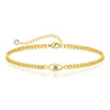 Wholesale Women's Jewelry Cuban Chain Bracelet Copper Electroplated Geometric Devil's Eye Zircon Retro Style