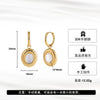 Wholesale Women's Jewelry Earrings And Necklaces With Original Design Geometric Shape Motherofpearl And Titanium Steel Vacuum Real Gold Plating