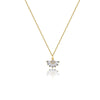 Wholesale Women's Jewelry Fan Shaped Pendant Clavicle Chain Zircon Necklace Copper Plated With Real Gold Geometric Style Electroplated