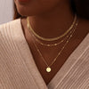 Wholesale Women's Jewelry Geometric Copper Gold Plated Multilayer Clavicle Chain Necklace