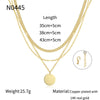 Wholesale Women's Jewelry Geometric Copper Gold Plated Multilayer Clavicle Chain Necklace