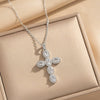Wholesale Women's Jewelry Geometric 18K Gold Plated Titanium Steel Cross Pendant Ochain Necklace